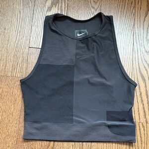 Nike Black and Gray Athletic Crop Top
